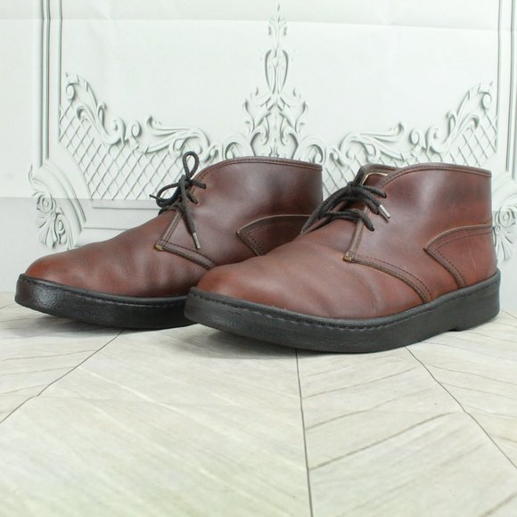 Bates Floaters Brown Leather Shearling Lined Ankle Chukka Boots Size 12 Wide - Picture 2 of 9